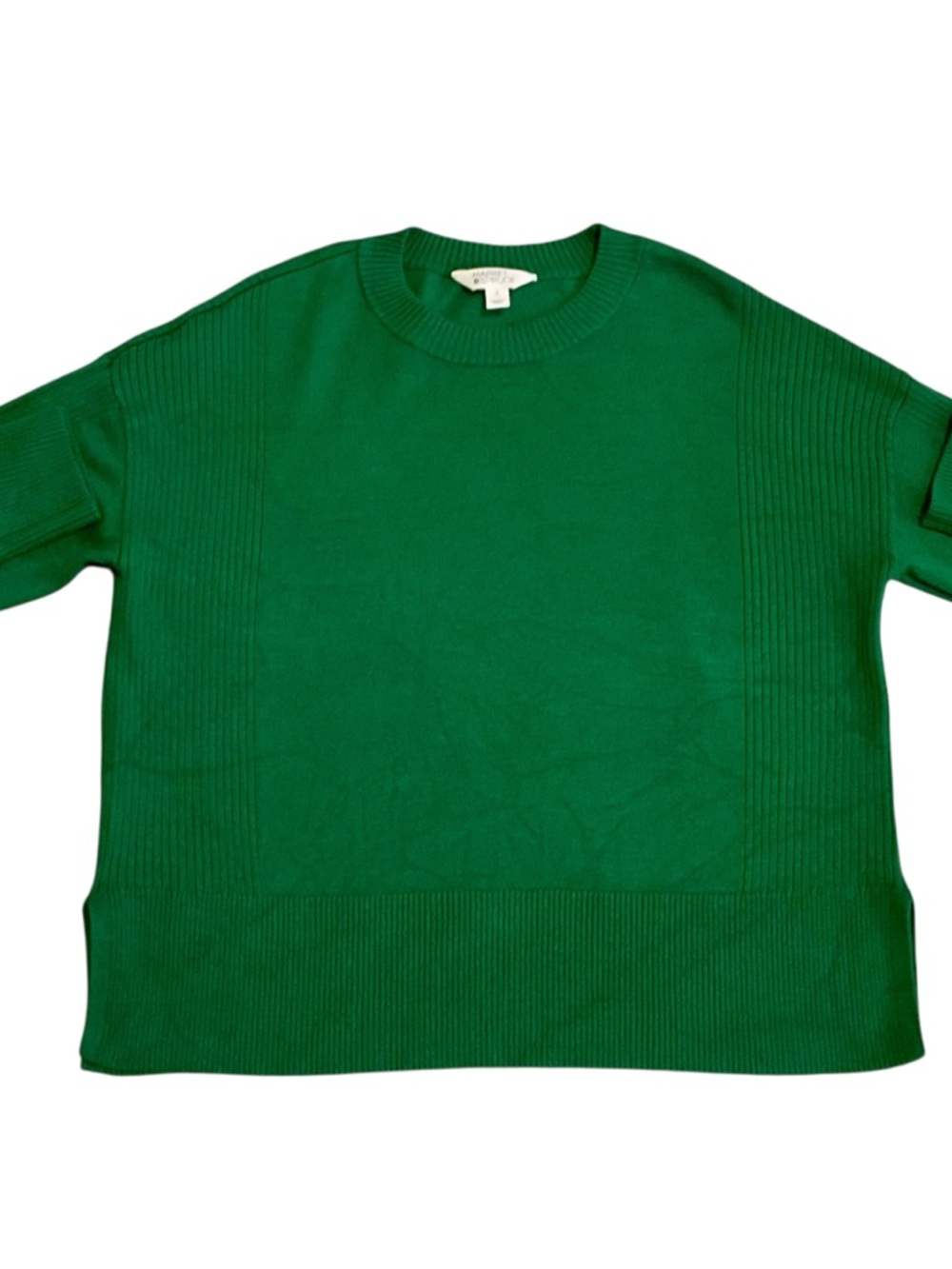 Market & Spruce Kenz Silk & Cashmere Blend Kelly Green Sweater - Picture 6 of 8